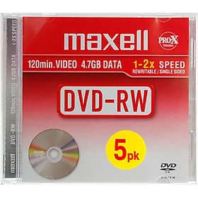 Maxell DVD-RW 4.7GB 2x 5-pack Jewel Case