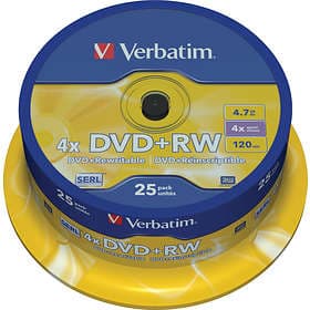 Verbatim DVD+RW 4.7GB 4x 25-pack Cakebox