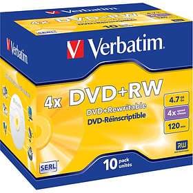 Verbatim DVD+RW 4.7GB 4x 10-pack Jewel Case