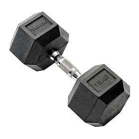 York Fitness Rubber Hex Dumbbell 15kg