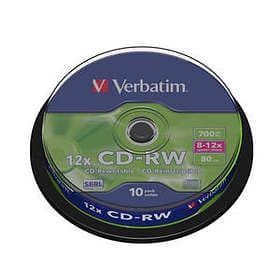 Verbatim CD-RW 700MB 12x 10-pack Cakebox