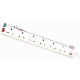 Masterplug Surge Protected Indicator 6-Way Extension 2m