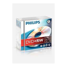 Philips DVD+RW 4.7GB 4x 5-pack Jewel Case
