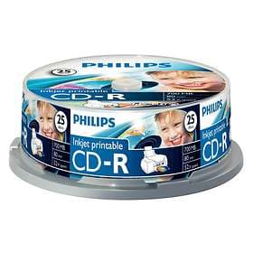 Philips CD-R 700MB 52x 25-pack Cakebox Inkjet