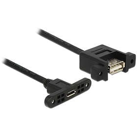 DeLock USB A (panel) - USB Micro-B (panel) F-F 2.0 0.25m