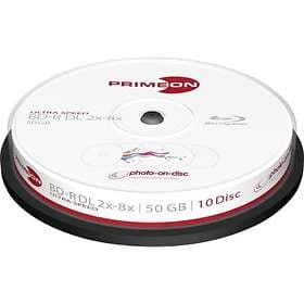PRIMEON BD-R DL 50GB 8x 10-pack Cakebox Photo-on-disc Inkjet Printable