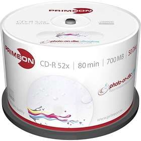PRIMEON CD-R 700MB 52x 50-pack Cakebox Photo-on-disc Inkjet Printable