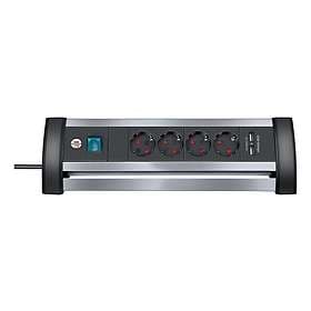Brennenstuhl Alu Office Line 4-Way 2xUSB Switch 1.8m