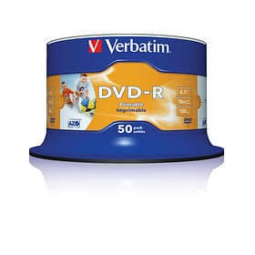 Verbatim DVD-R 4.7GB 16x 50-pack Cakebox Wide Inkjet
