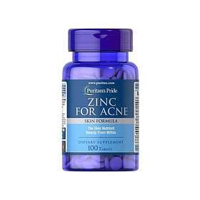 Puritan's Pride Zinc For Acne Skin Formula 100 Tablets