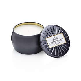 Voluspa Makassar Ebony & Peach Petite Decorative Tin Candle