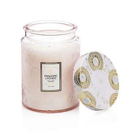 Voluspa Panjore Lychee Large Embossed Glass Jar Candle
