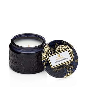 Voluspa Moso Bamboo Small Embossed Glass Jar Candle