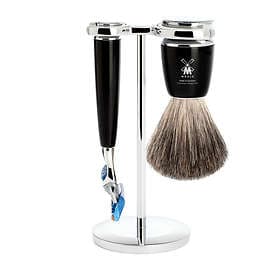 Mühle Rytmo Resin Black Fusion - Pure Badger (3-delar)