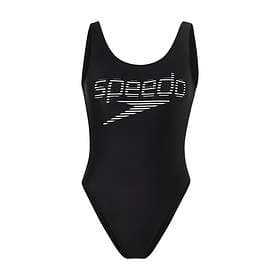 Speedo Summer Stripe Logo Deep U-Back Swimsuit (Women's)