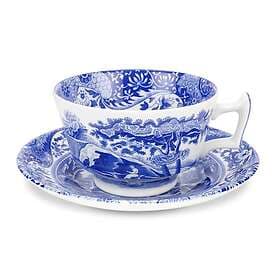 Spode Blue Italian Tea Cup with Saucer 20cl 4-pack