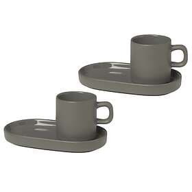 Blomus Pilar Espresso Cup with Saucer 5cl 2-pack