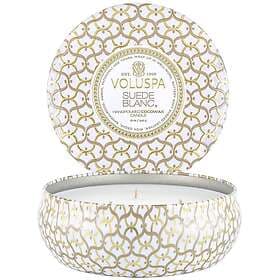 Voluspa Maison 3 Wick Tin Candle Suede Blanc