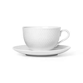 Lyngby Porcelæn Rhombe Tea Cup with Saucer 39cl