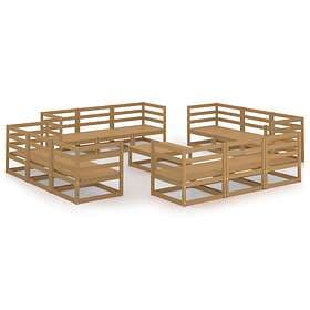vidaXL 13 Piece Garden Lounge Set Honey Brown Solid Pinewood