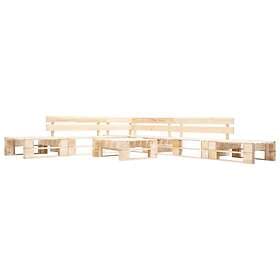vidaXL 6 Piece Garden Pallet Lounge Set Natural Wood