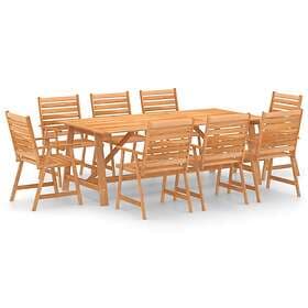 vidaXL 9 Piece Garden Dining Set Solid Acacia Wood