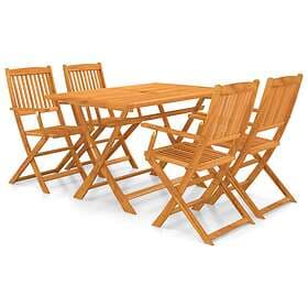 vidaXL 5 Piece Folding Outdoor Dining Set Solid Acacia Wood