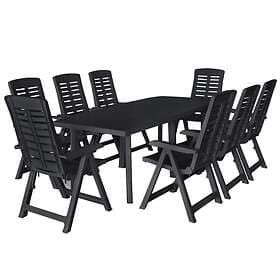 vidaXL 9 Piece Outdoor Dining Set Plastic Anthracite
