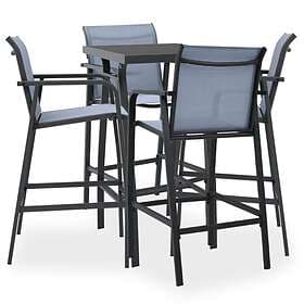 vidaXL 5 Piece Garden Bar Set Black and Grey
