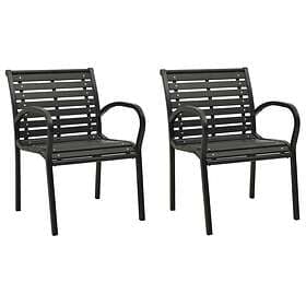 vidaXL Garden Chairs 2 pcs Grey Wood