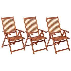 vidaXL Folding Garden Chairs 3 pcs Solid Acacia Wood