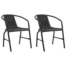 vidaXL Garden Chairs 2 pcs Plastic Rattan and Steel 110 kg