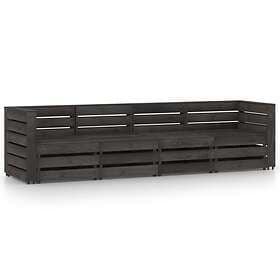vidaXL 4-Seater Garden Sofa Grey Impregnated Pinewood