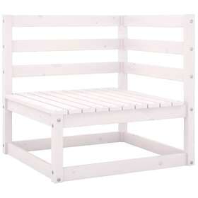 vidaXL Garden Corner Sofa White Solid Pinewood