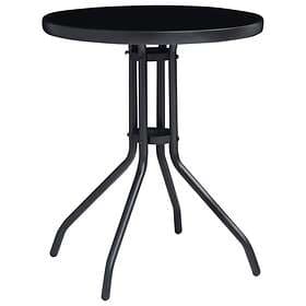 vidaXL Garden Table Black 60 cm Steel and Glass
