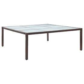 vidaXL Garden Dining Table Brown 200x200x74 cm Poly Rattan
