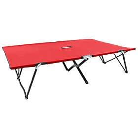 vidaXL Two Person Folding Sun Lounger Red Steel