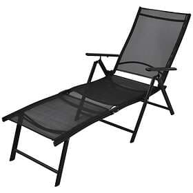 vidaXL Folding Sun Lounger Aluminium Black