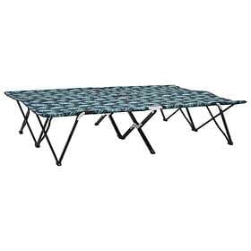 vidaXL Two Person Folding Sun Lounger Leaf Print Steel