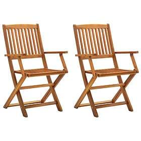 vidaXL Folding Outdoor Chairs 2 pcs Solid Acacia Wood