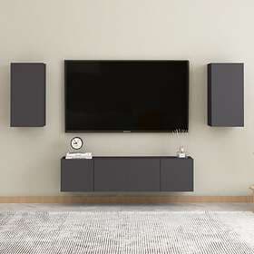 vidaXL 4 Piece TV Cabinet Set Grey Chipboard