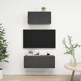 vidaXL 2 Piece TV Cabinet Set Grey Chipboard