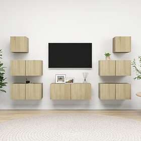 vidaXL 7 Piece TV Cabinet Set Sonoma Oak Chipboard