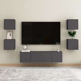 vidaXL 6 Piece TV Cabinet Set Grey Chipboard