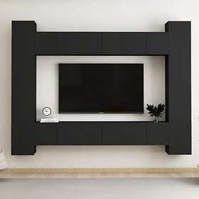 vidaXL 10 Piece TV Cabinet Set Black Chipboard