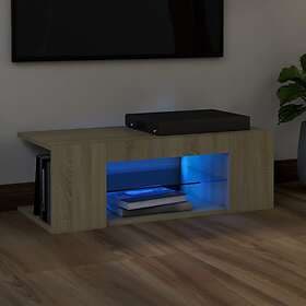 vidaXL TV Cabinet with LED Lights Sonoma Oak 90x39x30 cm