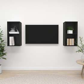 vidaXL Wall-mounted TV Cabinets 2 pcs Black Chipboard