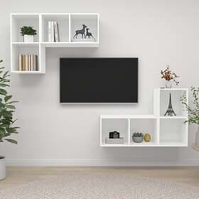 vidaXL Wall-mounted TV Cabinets 4 pcs White Chipboard