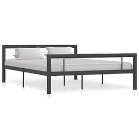 vidaXL Bed Frame Grey and White Metal 140x200 cm