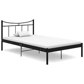 vidaXL Bed Frame Black Metal and Plywood 120x200 cm